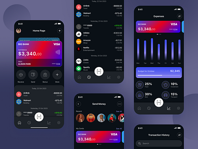 Mobile Banking App app bank bank card banking dashboard design e wallet finance finance app finance management finances financial fintech investment mobile payment transaction ui ux wallet