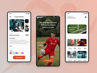 Sports Ecommerce App for Athletes app design app development application development mobile app design mobile application ui ui design ui designer ui ux design