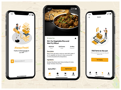 Kune Foods: Deliciously Convenient Kenyan Food eCommerce app design ui