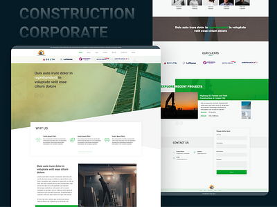 Construction Company Landig Design branding design figma ui web website