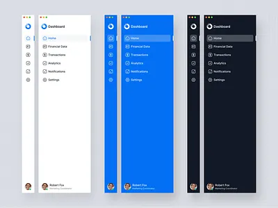 Dual-tier sidebar navigation UI ✨ application black blue components dashboard design dual tier navigation menu navigation sidebar software ui uiux ux web webapps white