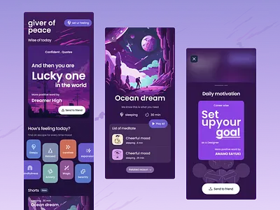 Meditation Mobile App Design app design app development application development mobile application ui ui design ui designer ui ux design