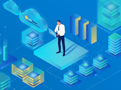 Cloud migration | WonderBloom 2d animation 2d character animation character cloud cloud migration data explainer video graphic design illustration isometric migration motion animation motion design motion graphics technology