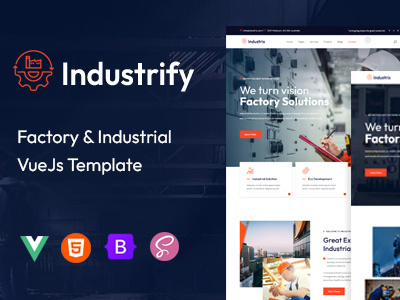 Industrify - Factory & Industrial Vue Js Template steel
