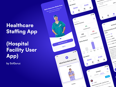 HealthCare Staffing App - Hospital Facilities User App app design attendance batch clinic doctor healthtech hospital hospital staff medical medical app medtech mobile app mobile app design mobile nurse nurse nurse staffing recruitment shifts staff management staffing