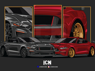 Ford Mustang automotive arts car car cartoon car club illustration vector