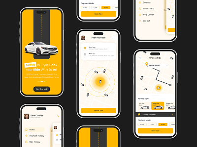 On-Demand Taxi Booking App branding dashboard design graphic design illustration logo mobile design mobileapp ui web design