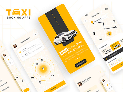 On-Demand Taxi Booking App branding dashboard design graphic design illustration logo mobile design mobileapp ui web design