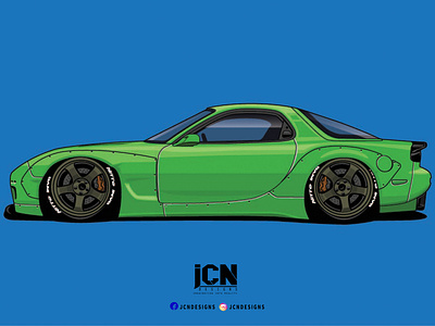 Mazda Rx7 automotive arts car car cartoon car club illustration vector