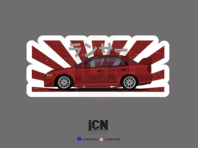 Mitsubishi Lancer automotive arts car car cartoon car club evolution illustration jdm