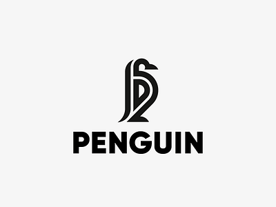 Penguin bird concept design logo penguin