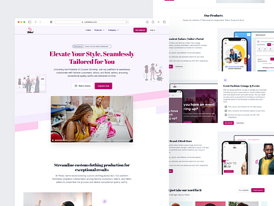 Landing page design for a tailor services company agnecy cloth company design design agency fashion design agency website fashion services website fashion website measurements tailor tailor website tailoring services tailoring services ui ui ux web ui