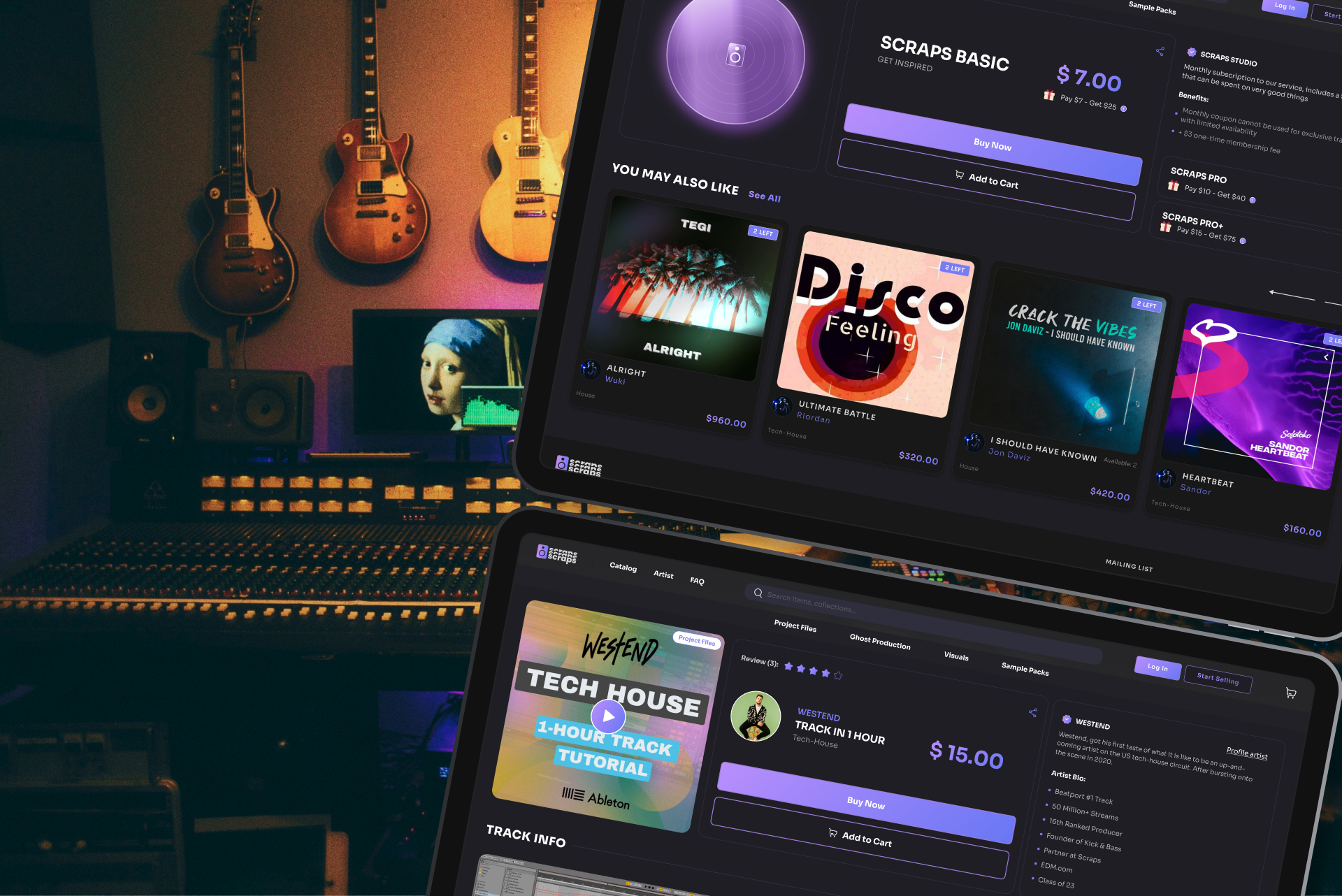 Music Portal Product Page - UI/UX | 💛💙 3d animation design design. e commerce ecom figma graphic design illustration landing landing page logo motion graphics music music portal product page ui ui ux ux web design