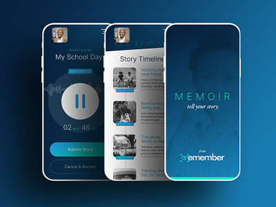 QRemember - Memoir Application UX/UI animation app design graphic design ui ux