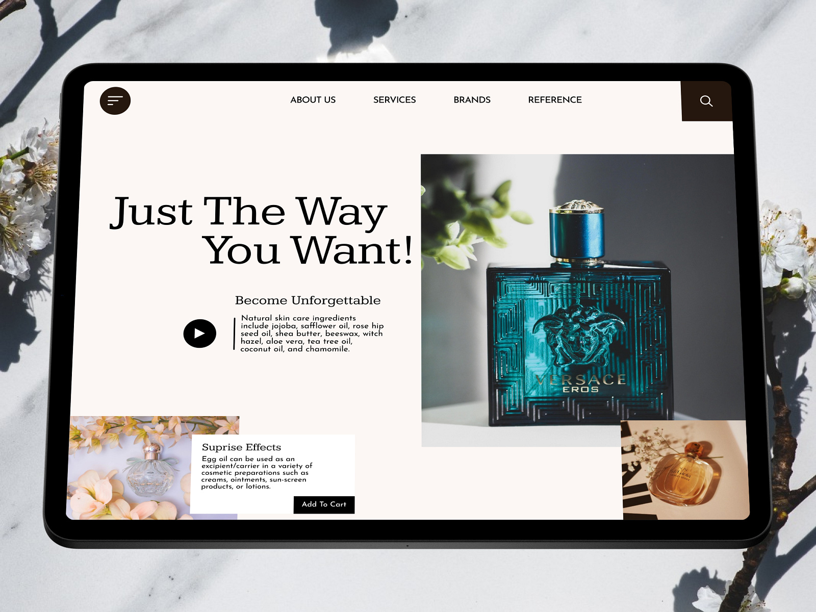 Perfume UI Design by Imran on Dribbble