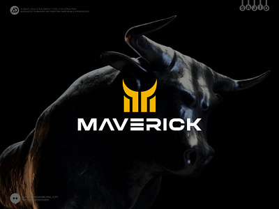 Maverick Modern Logo, Abstract Bull Logo, BUll+M Logo abstract bull logo bullm logo m bull logo m letter logo modern bull logo modern m logo