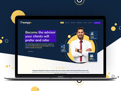 Finergy | UI Design blue and yellow ui design finance financial website ui ui design ui ux