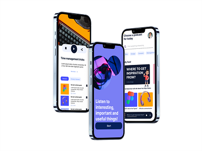 Podcast App Design 3d abstract animation app branding design illustration modern podcast app music app podcast app design ui