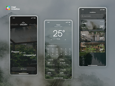 Weather - Mobile App Design Concept app app design concept capi creative design home screen mobile ui ui design ui ux ux design weather widget