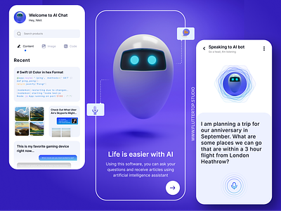 ChatAIBot: Seamless conversations powered by intelligent AI. ai ai assistant artificial artificial intelligence audio chat chat box chatbot chatbox ai chatbox app chatgpt fluttertop gpt intelligent automation messaging mobile app recording ux v voice recognition