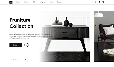 Furniture website concept minimalistic ui web design