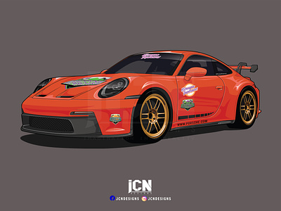 Porsche 911 GT3 automotive arts car car cartoon car club illustration