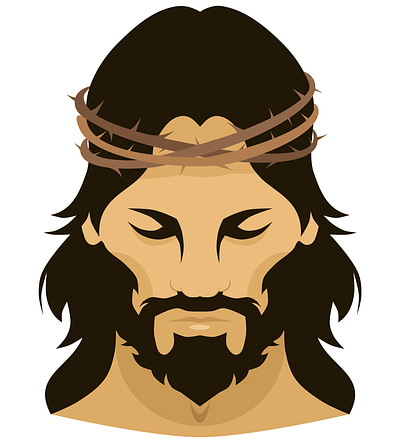 Christ with crown of thorns christian illustration christianity easter illustration jesus jesus christ religious vector illustrations