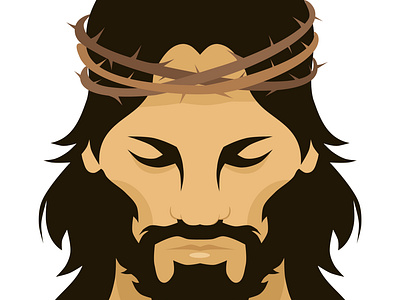 Christ with crown of thorns christian illustration christianity easter illustration jesus jesus christ religious vector illustrations