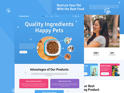 Pawsome Bites- Pet Food Landing Page design landing page ui ui design ui designer web design web development website design