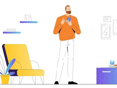 Chatting | WonderBloom 2d animation 2d character animation banking character design chat chatting design explainer video illustration message mobile bank motion animation motion design motion graphics