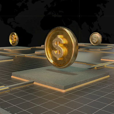 Money animation cinema4d gold loop map money motion graphics octane render