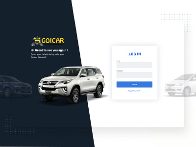 Goicar | UI Design black and yellow design car rental car rental crm crm ui ui design ui ux