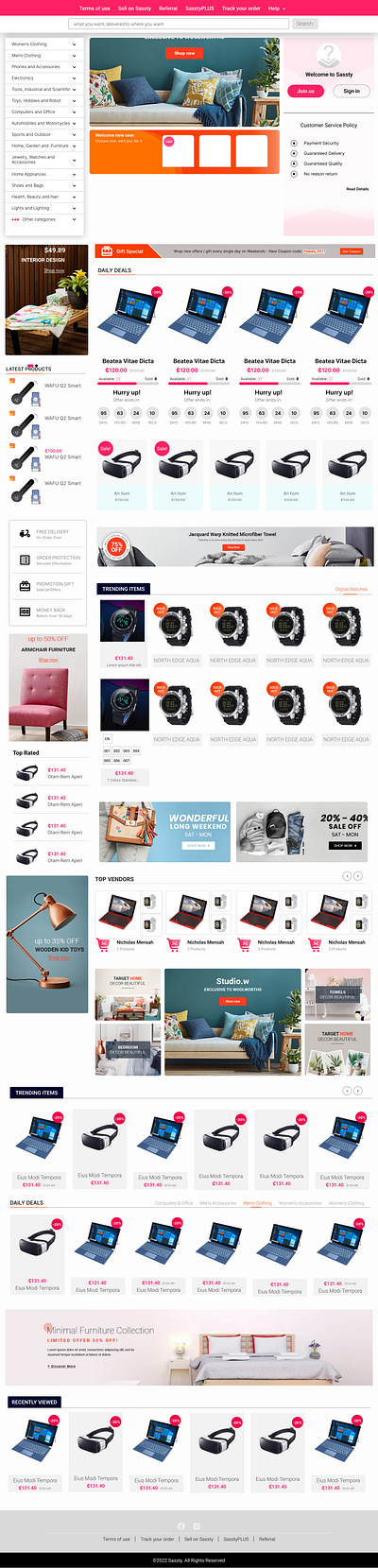 An ecommerce website design figma ui ux web design