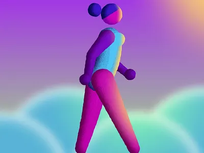 stylized walk cycle animation adobe after effects animation characted animation graphic design motion graphics rubberhose 3 ui