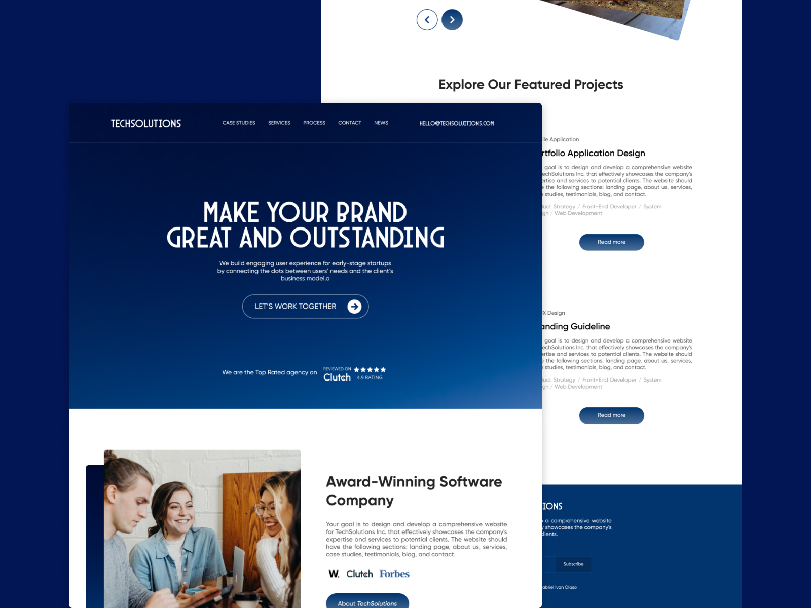 TECHSOLUTIONS © 2023 front end development interaction design mobile design prototyping user experience (ux) user interface (ui) visual design wireframing