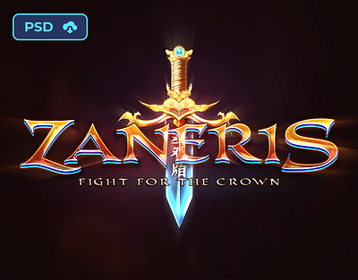 [DOWNL] Editable Game Logo PSD Template of MMORPG- Zaneris fantasy fantasy logo game logo l2 lineage2 logo psd logo template logo text effect mmorpg mu online