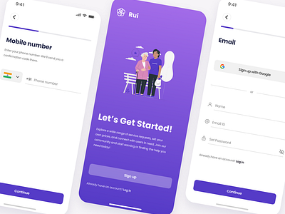 RUI - Mobile App UI Design app appdesign landingpage loginscreen mobileapp ui ux