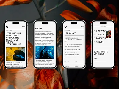 Studio Enigma UI Design app design apple branding clean design graphic design interface ios minimal model photography photoshoot studio theatre ui visual design water website