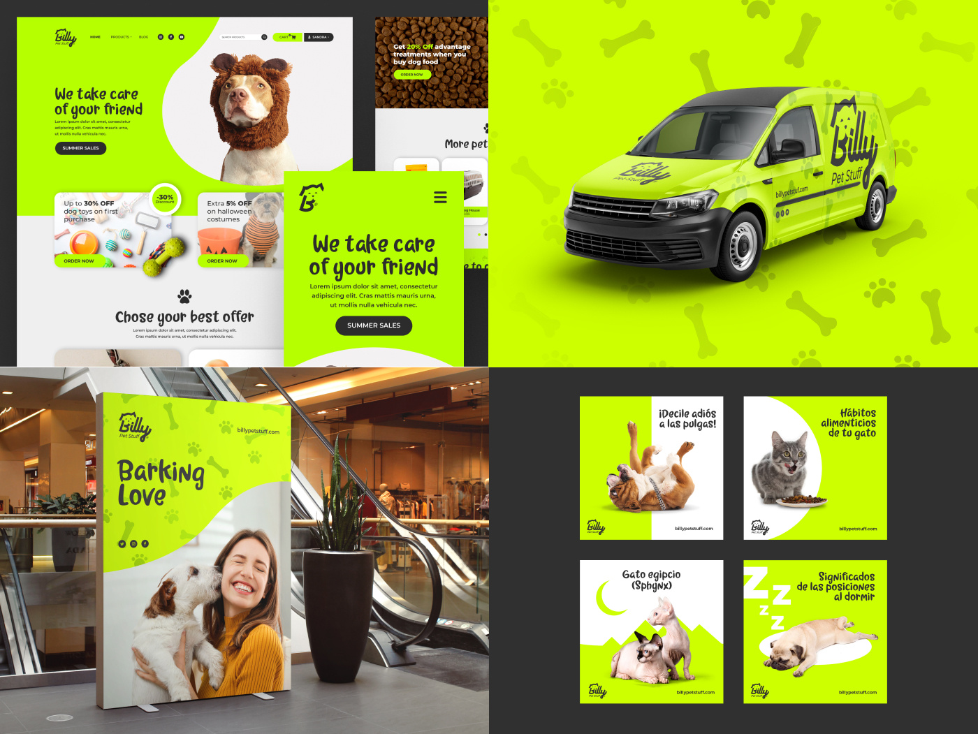 🐾 Branding for Billy Pet Stuff animation brand identity brand management brand strategy brandbook branding design graphic design illustration logo pets social media ui web design