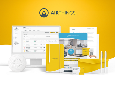 Airthings air quality clean design key visual science web white yellow