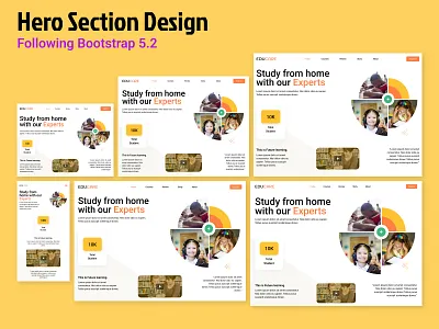 Hero section Design following Bootstrap figma graphic design hero section design landing page design ui ui design uiux design user interface design website design