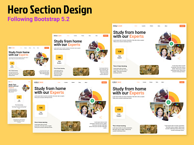 Hero section Design following Bootstrap figma graphic design hero section design landing page design ui ui design uiux design user interface design website design