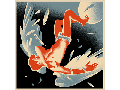 Icarus design future illustration magazine ui vintage