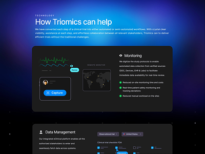 Triomics - Tech Section 01 3d animation branding design graphic design illustration logo motion graphics udhaya ui webdesign