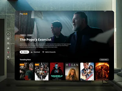 FilxHUB - OTT Platform agicent app design apple ar design augmented reality entertainment glassmorphic mixed reality ott product design smart device smart movie spatial sptail ui ui virtual virtual reality vision os vision pro vr