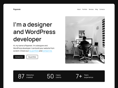 Papanek - WordPress theme for freelancers agency design designer expert freelancer landing page portfolio ux wordpress