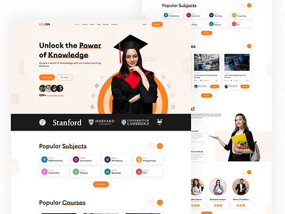 Online Education Website Landing Page education education website education website landing page landing page online online education landing page product design ui user interface user research user xperience ux website