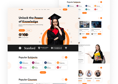 Online Education Website Landing Page education education website education website landing page landing page online online education landing page product design ui user interface user research user xperience ux website