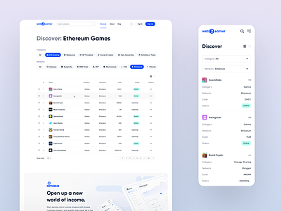 Web3earner | Discover Page clean design clean layout dashboard discovery page minimalistic mobile modern responsive ui ui ux design user experience user interface ux web design web3
