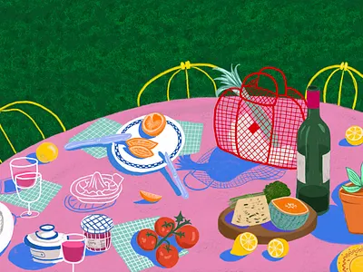BRUNCH TABLE 2d art character design illustration illustrator procreate